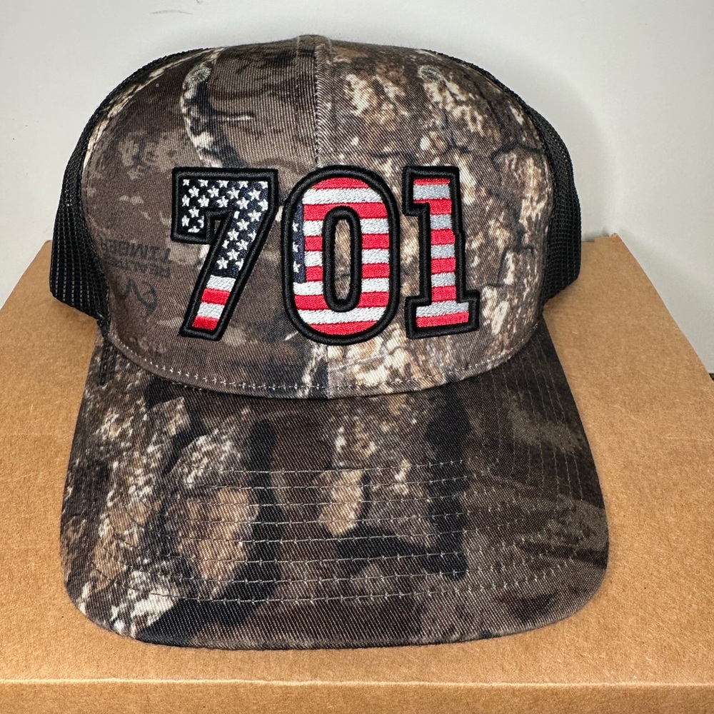 RealTree Richardson Camo Trucker Hat 701 American Flag Patch Snapback Mesh